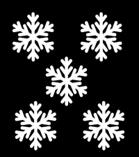 Set of 5 Snowflakes Vinyl Die Cut Decal Sticker - Cold Christmas holiday Winter