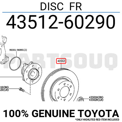 4351260290 Genuine Toyota DISC FR 43512-60290 | eBay