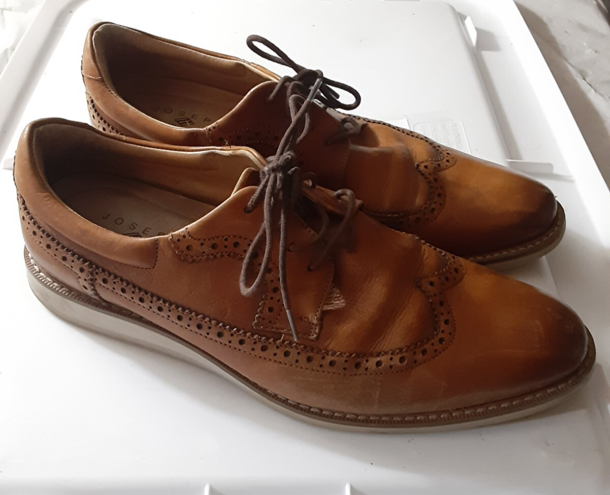 SAOLA Joseph Abboud scarpe uomo Oxford in pelle marrone con lacci ARN 41RK95D16 9 5D USATE