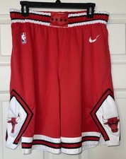 Nike, NBA Shorts, Chicago Bulls, Size 38 Large Red VTG 866789-657