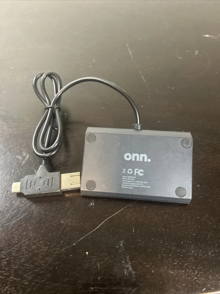 Onn Multi-Port 3x USB Hub w/ SD, microSD & CompactFlash Card Reader - For PC/Mac - Image 2 of 2