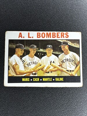 1964 Topps Baseball AL Bombers MANTLE MARIS KALINE CASH #331