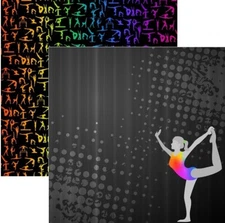 Gymnastics, Neon Sports, DS scrapbook paper - Scrapbook Customs 38828