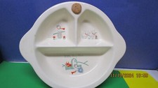 Vintage 1948 EXCELLO Little Boy Blue ceramic warming divided children s dish