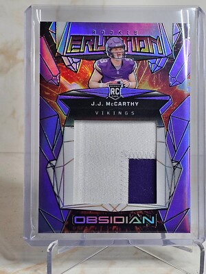 2024 Obsidian JJ McCarthy Rookie Purple Eruption Patch Color Match! 45/49
