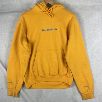 You Matter By Demetrius Harmon Hoodie Mustard Sz Small Cotton Polyester 