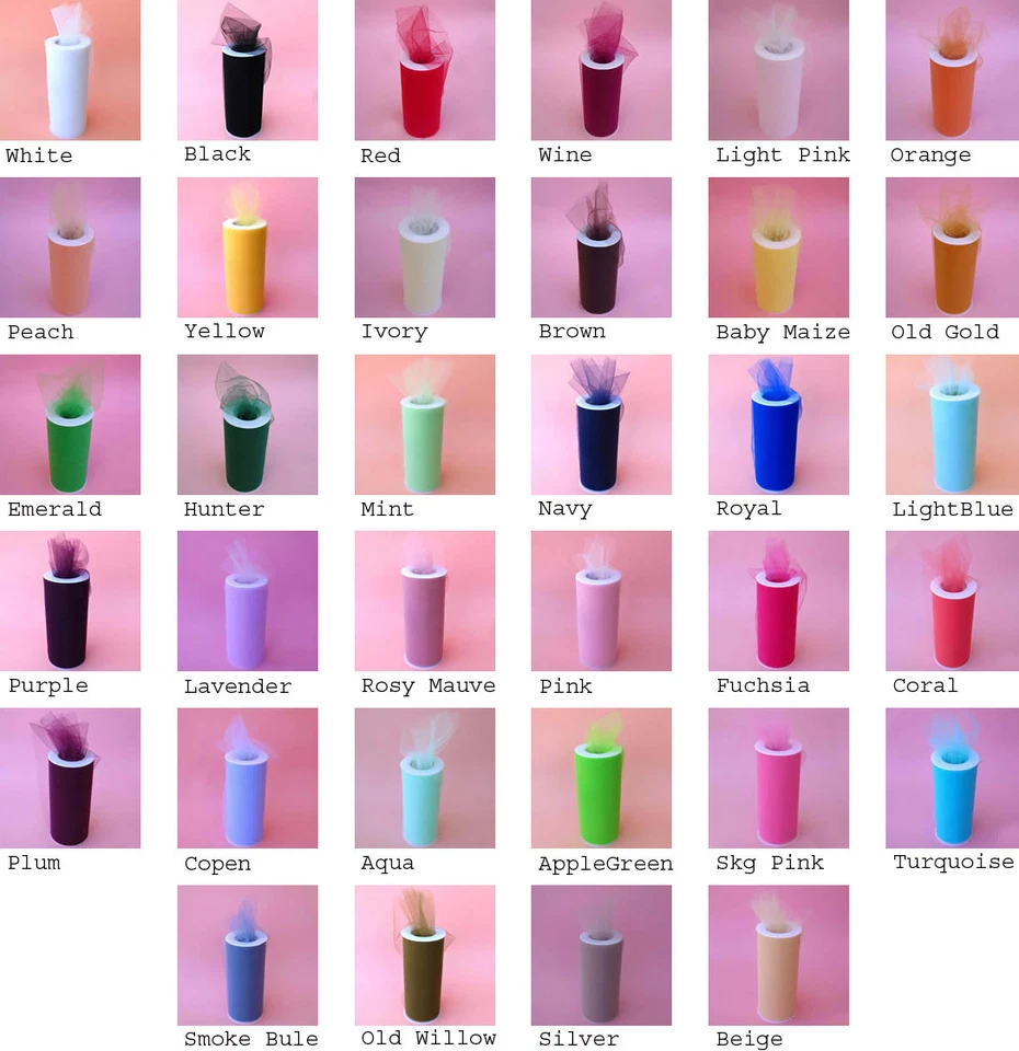 6"X25YDS Tulle Spool Wedding Bridal Party Favor Decoration Tutu Craft