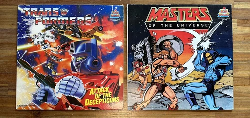 Kid Stuff Record Bundle 1980s - 2 Each - MOTU He-Man & Transformers - Good