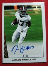 JAYLEN WADDLE 2021 LEAF ULTIMATE DRAFT FOOTBALL RC ROOKIE AUTO #'d 6/10