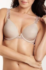 Natori #736037 Underwire Lined satin Double Lace Straps T-shirt Bra 32D