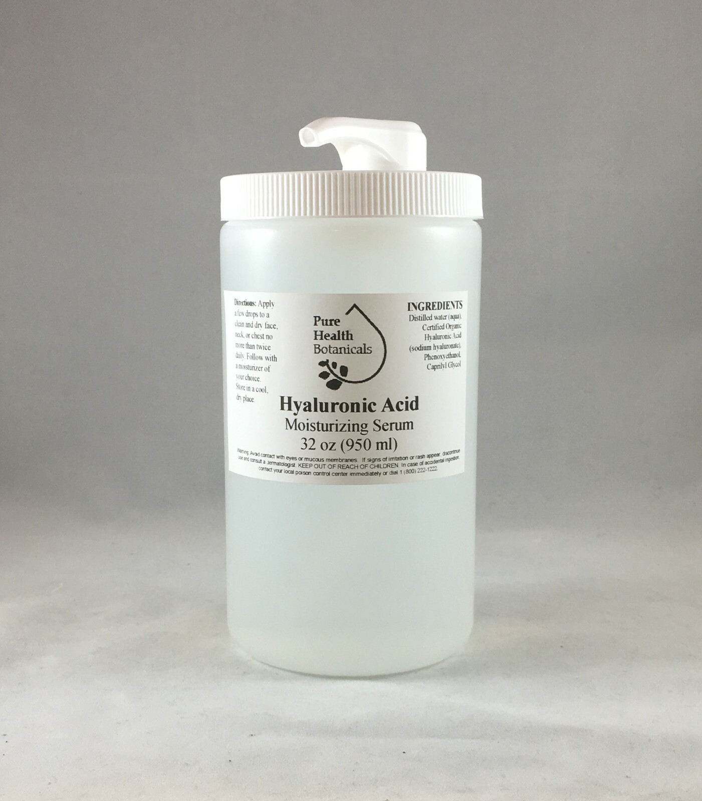 32 oz Hyaluronic Acid Hydrating Serum with Pump - HA, WHOLESALE, BULK
