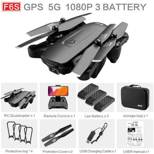 F6 GPS Drone 4K Camera HD FPV Drones with Follow Me Wifi Optical Flow Foldable R - Picture 22 of 25