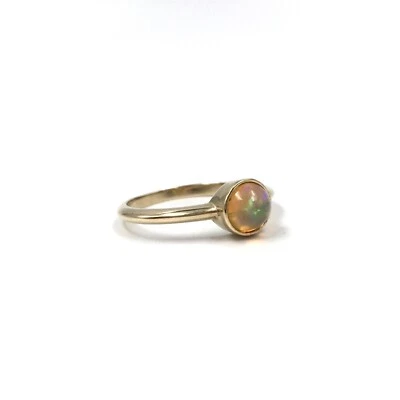 14kt Gold Ring 0.7ct Opal 585 Gelbgold Schmuck moderner Bandring 14K 17.8mm / 56 - Bild 1 von 4