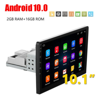 1Din Android 11 10.1'' HD Autoradio Car Stereo Radio GPS Wifi Mirror Link Player