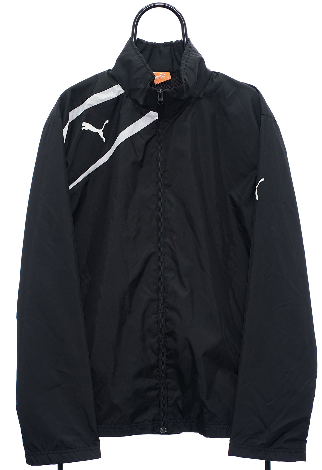 Vintage PUMA Negro Chaqueta Ligera - Grande