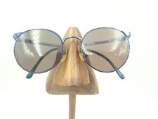 Vintage Ashley Stewart AS2650 Blue Marble Metal Round Sunglasses FRAMES ONLY
