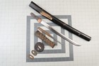 Antique Japanese Tanto Fixed Blade Knife & Scabbard & Kozuka, Missing Handle