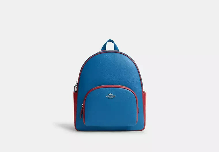 coach Court Backpack In Colorblock Silver/Blue Jay/Dark  display picture 3