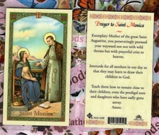 Prayer to St. Saint Monica  - Laminated Holy Card 102E