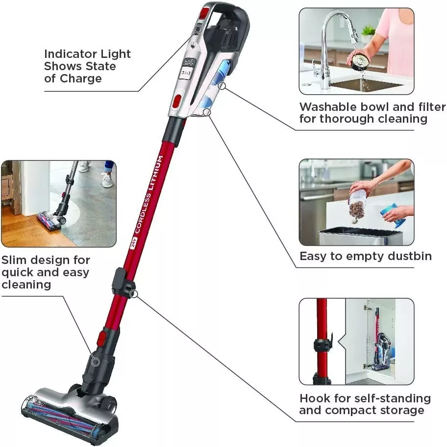 Rapid Red Cordless Stick Vacuum