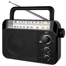 TR604 AM FM Radio, Battery Operated Radio Portable, AM FM Radio Black classic