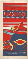 Carte routière Autolite 1946 MEXIQUE Guatemala autoroute panaméricaine routes aériennes principales