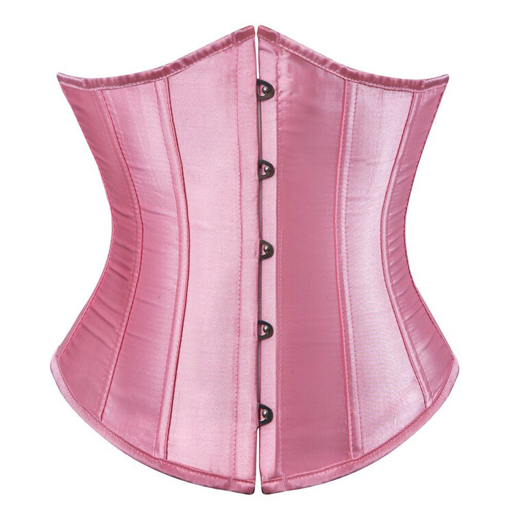 Satin Lace-Up Corset Bustier for Women Plus Size Body Shaper-image