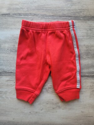 Simple Joys Carters Newborn 0 3 M Month Pants Bottom Red Gray Stripe baby boy