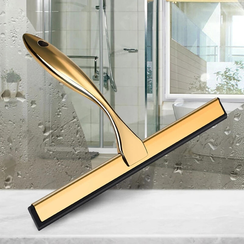 Stainless Steel Window Glass Clean Tool with Handle Rubber Brush Shower Squeege