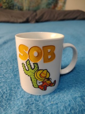 Vintage SOB South of the Border ~ Napping Man Cactus ~ Coffee Cup Mug ~ Pre-Own