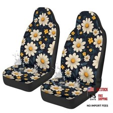 Daisy Car Front Seat Covers Waterproof Universal Front Seat Cover Daisy Print