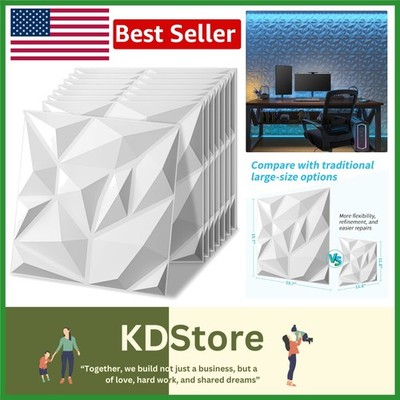 Versatile 20 Pack 3D Wall Panels in Frost White   19 Sq. Ft. Coverage Included