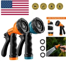 Garden Hose Nozzle Sprayer: 2 Pack 10 Watering Patterns Spray Nozzles Heavy D...