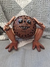 Quirky Frog Coconut Shell Lamp . Subtle Display Of Light From Holes In Coconut
