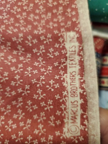 Vintage Sewing Fabric Marcus Bros Calico Rose Pink & Tan 1/2ydx45" Cotton - Picture 3 of 5