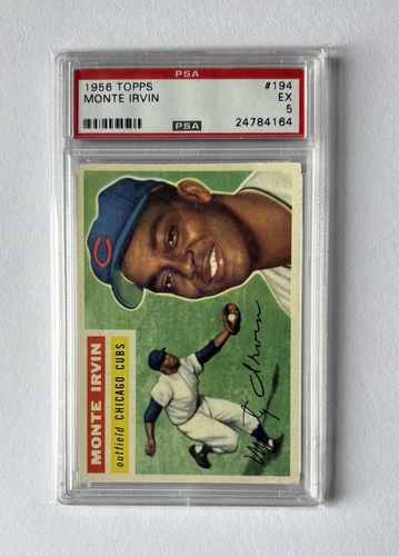 PSA 5 1956 Topps #194 Monte Irvin Chicago Cubs HOF