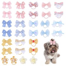 Dog Hair Bow Bowknot,30 PCS Dog Bows Cute Puppy Hair Bows Mix Styles Pet Groo...