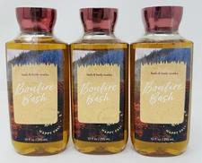 BONFIRE BASH BATH & BODY WORKS SHOWER GEL BODY WASH ALOE 10 FL OZ LOT OF 3 FALL