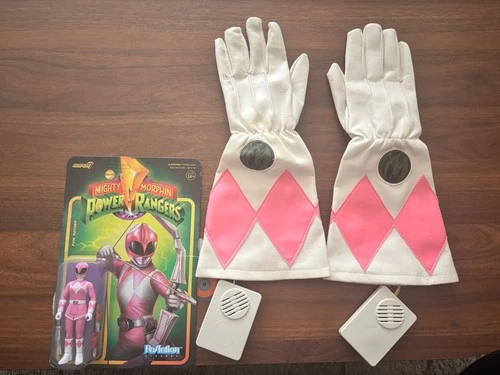 Power Rangers 1994 Pink Ranger Gloves Vintage, Untested Super 7 Action Lot