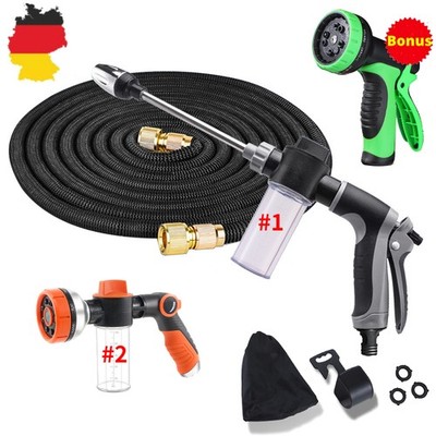 Flexibler Gartenschlauch dehnbarer Wasserschlauch Flexischlauch 2*Gartenbrause