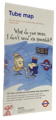 August 2002 London Underground Tube Map pink panther