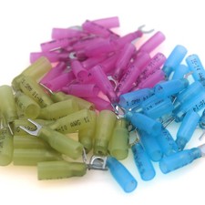 200PCS Heat Shrink Fork 10 Stud 22-10AWG Wire Spade Crimp Terminal Connectors