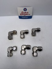 Lot of 6 Parker A-Lok 8EE8-316 1/2” x 1/2” SS Compression 90° Union Elbow