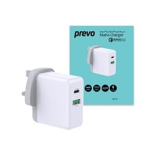 PREVO QC72 mobile device charger Universal White AC Fast charging Indoor
