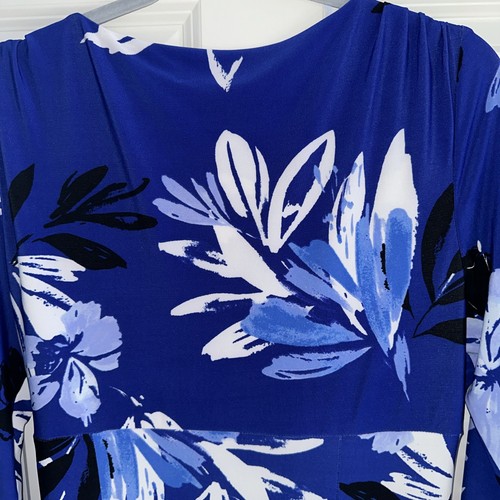 Lauren Ralph Lauren dress Blue Floral Size 14 New With Tags - Picture 8 of 8