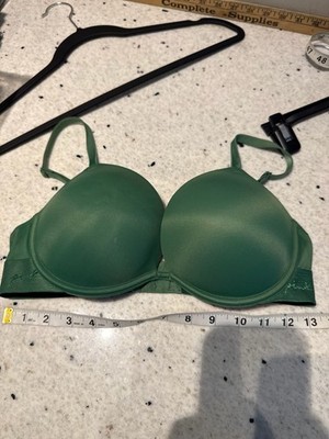 Pink Victoria's Secret Wear Everywhere Bra Size 36C Green Push-Up