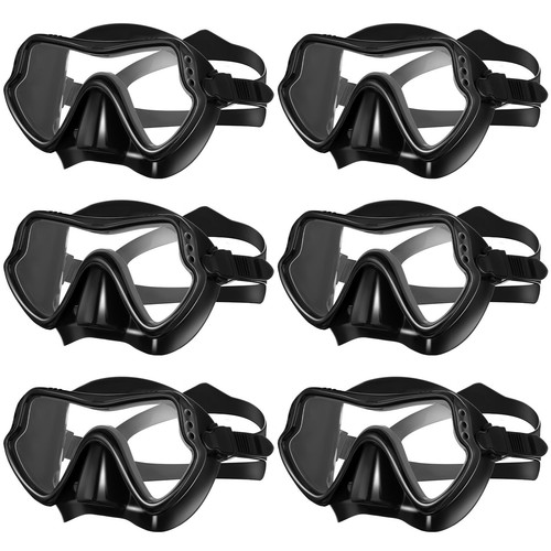 6 Pack Adult Swim Goggles with Nose Cover Anti-Fog No Leaking View Clear Divi...
