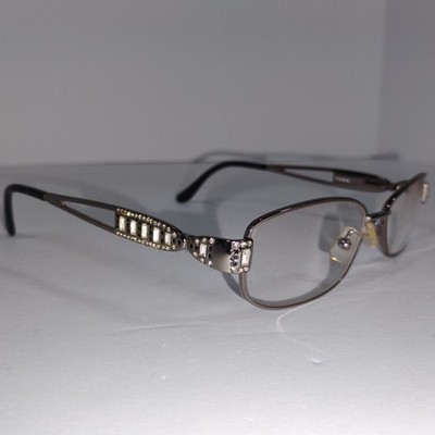Tura Granny Frames Silver Rectangular Rhinestone Full Rim Grandmacore 53015