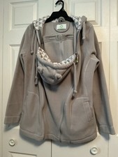 Giacca con cappuccio in pile Froggy Style Babywearing 3 in 1 grigio con orecchie per bambino