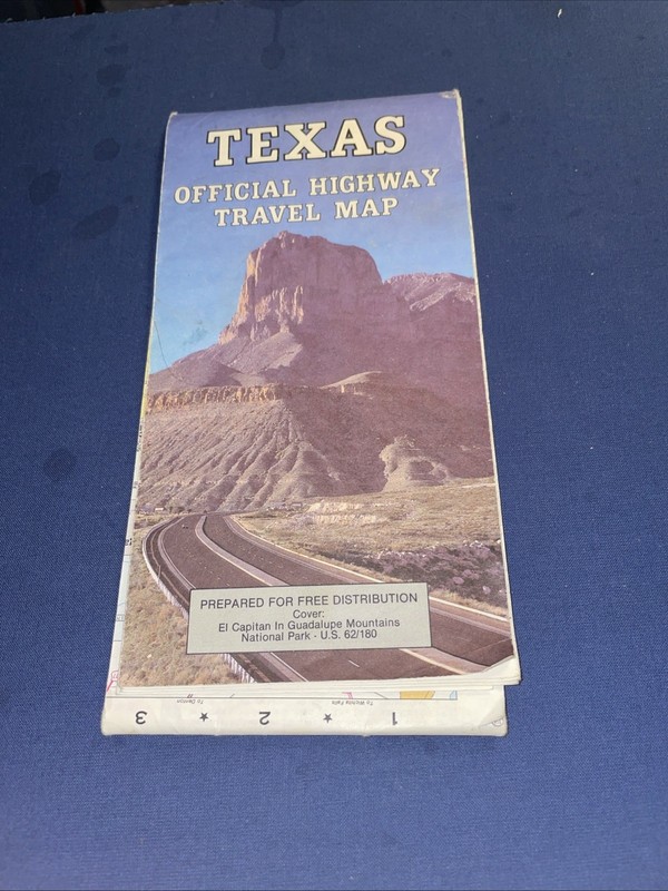 VTG Texas Official Highway Travel Map Friendship State Ad 27"x36" El Capitan